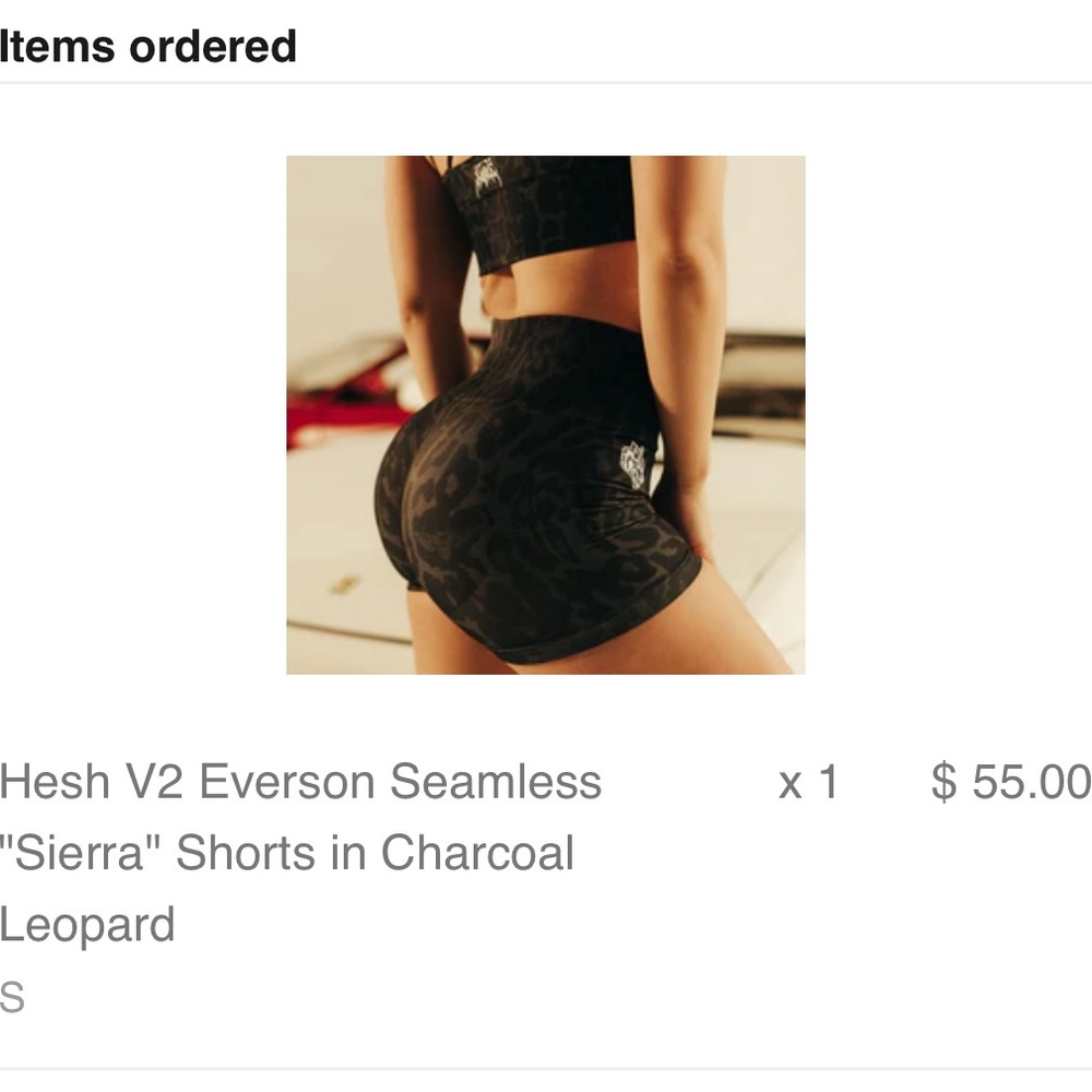 Darc Sport Gray seamless Sierra shorts leopard charcoal small